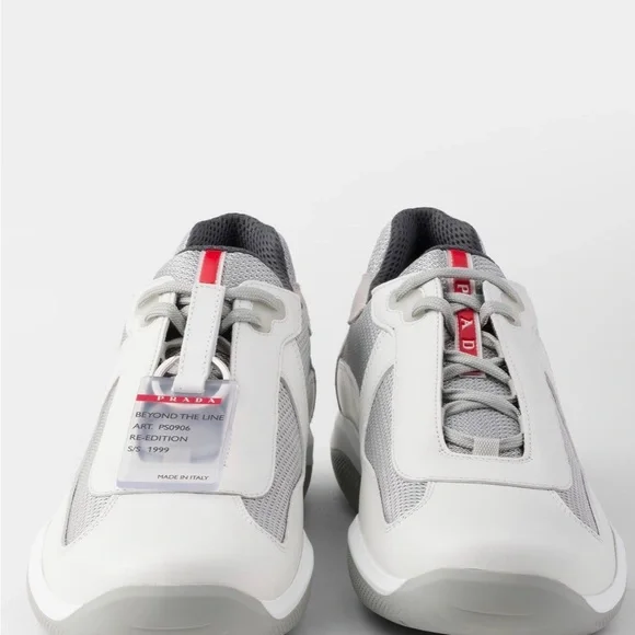 Prada American Cup Original White and Gray Sneakers - Picture 5 of 6